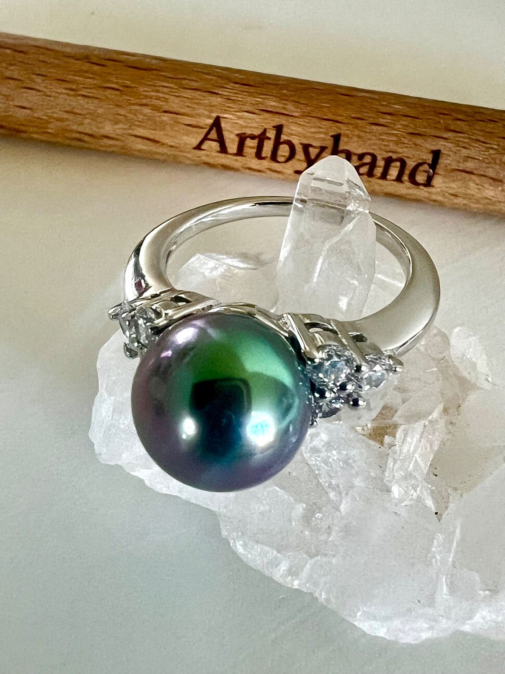 Ringe: TRAUM Silber Ring 925 - schillernde Echt Perle & Zirkonia – Gebraucht aus Ruswil von artbyhand 8