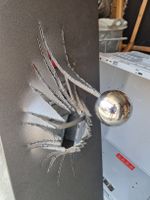 Metall Wandbild mit Edelstahlkugel 80x30cm handgefertigt neu