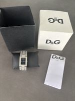 Armbanduhr D&G silberfarben schwarzes Zifferblatt strass