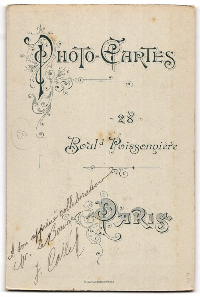 Fotografie & Manifesti: Fotografie Paris, 28 Bould Poissonière, – Usato da Berlin venduto da bartko-reher 1