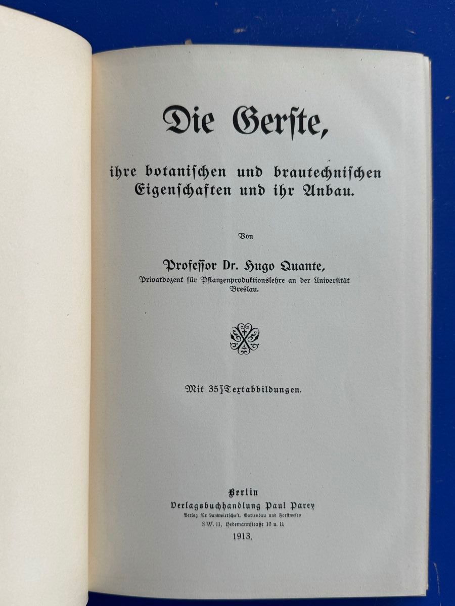 Libri: Die Gerste, botanische u. brautechnische Eigenschaften 1913 – Usato da Adliswil venduto da buch_und_kunst 1