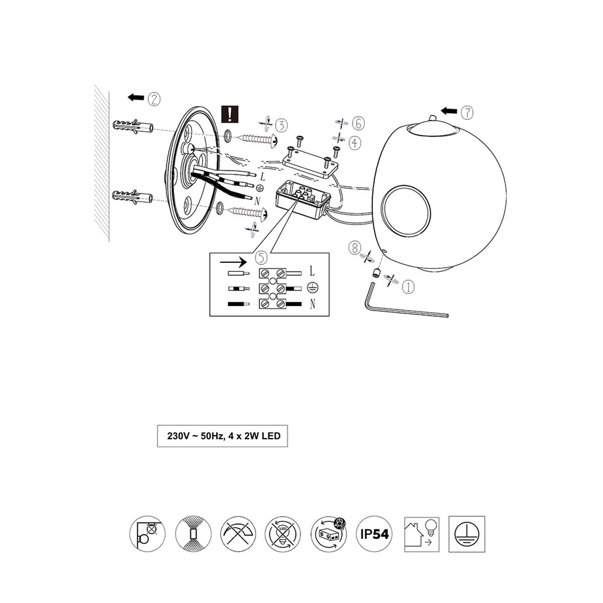 Lampade: LED Aussen Wandleuchte, Schwarz, 10 cm Ø – Nuovo (secondo la descrizione) da Kreuzlingen venduto da Smart-Light 9