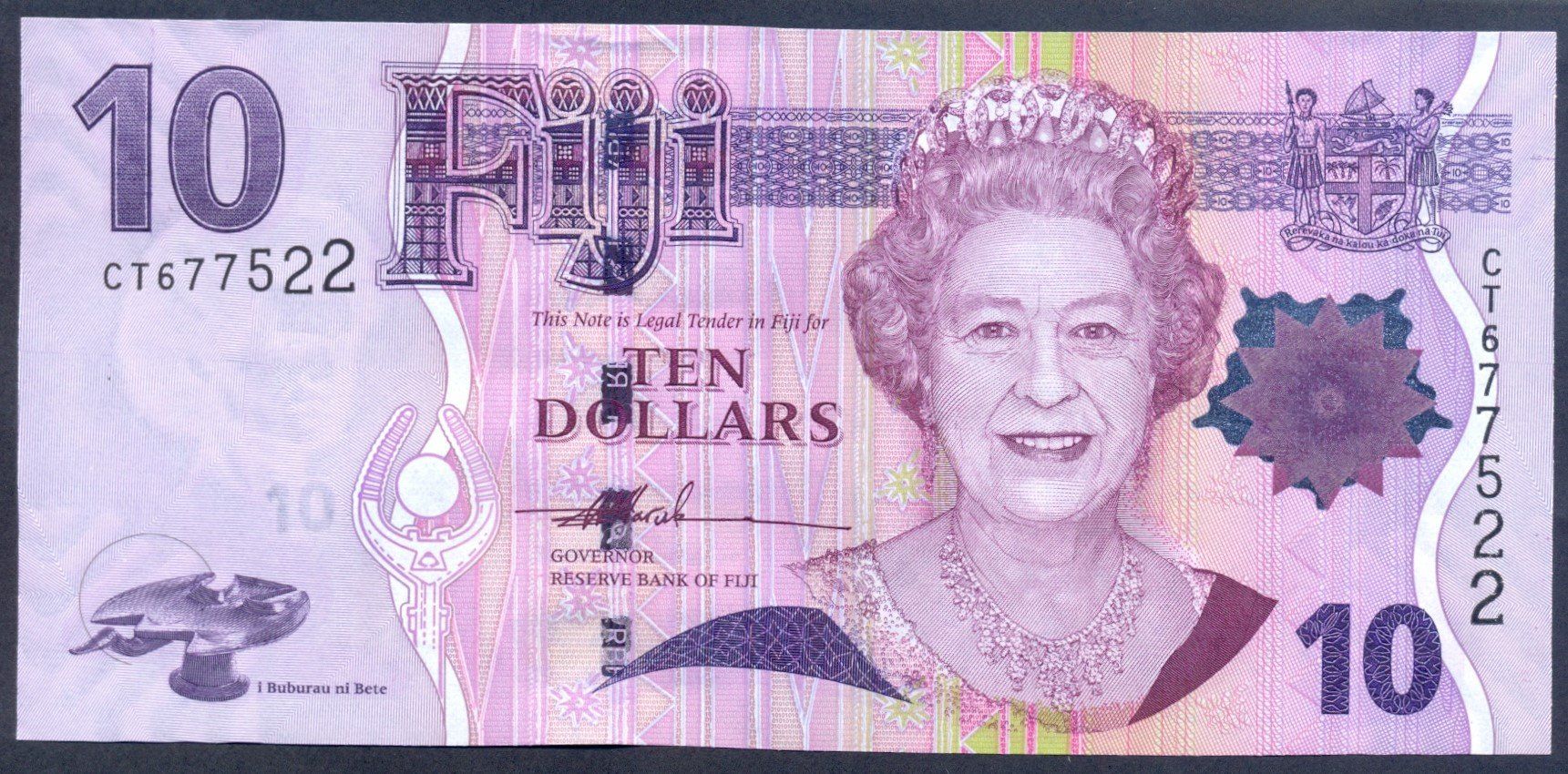 Banknoten: Fiji 10 Dollar 2007 P-111a UNC – Neu (gemäss Beschreibung) aus Schliern b. Köniz von pizzitaxi