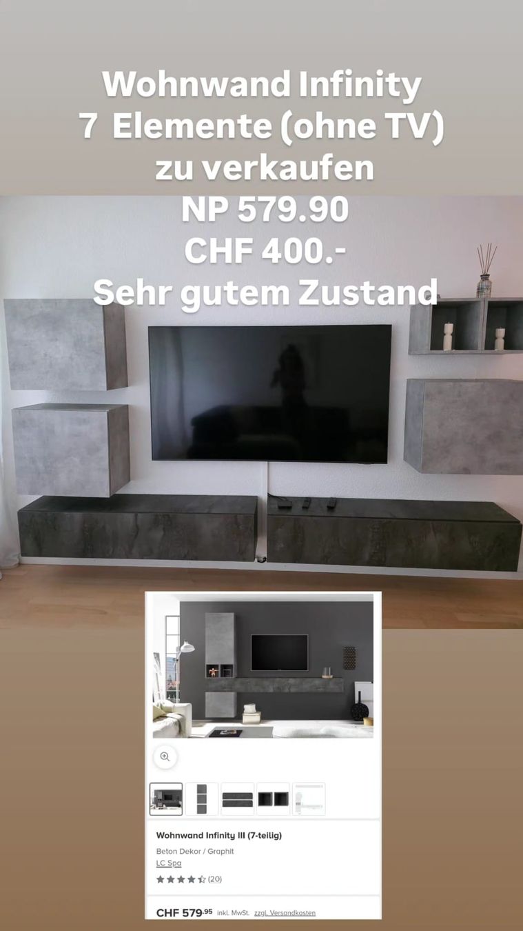 TV Möbel: Wohnwand Infinity – Gebraucht aus Neuenhof von son_f9t9