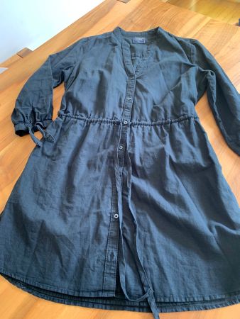 Abercrombie & Fitch schwarzen Leinen/Baumwolle Kleid Gr. L