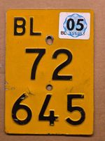 Velonummer BL 2005 gelb Mofanummer Plaque Mofa