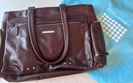Piquadro Leather Laptop Bag – Chocolate Brown – Like New