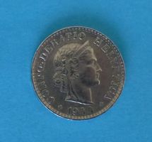 Schweizer 20 Rappen Münze 1944 gebrauchter Zustand