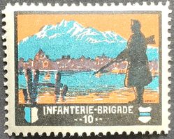 Soldatenmarke 1.WK, Inf Brigade 10, matt, Wi 4.Div 8