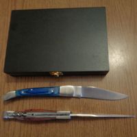 2 MESSER IM SCHWARZEN HOLZ KOFFER