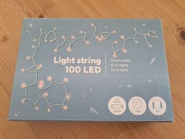 Lichterkette 100 LED warmweiss 10m neu