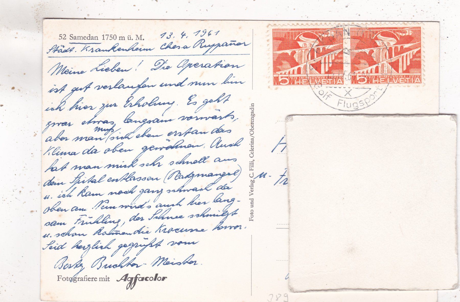 Cartoline postali: Samedan 1961 – Usato da Herisau venduto da Lisegrat2008 1