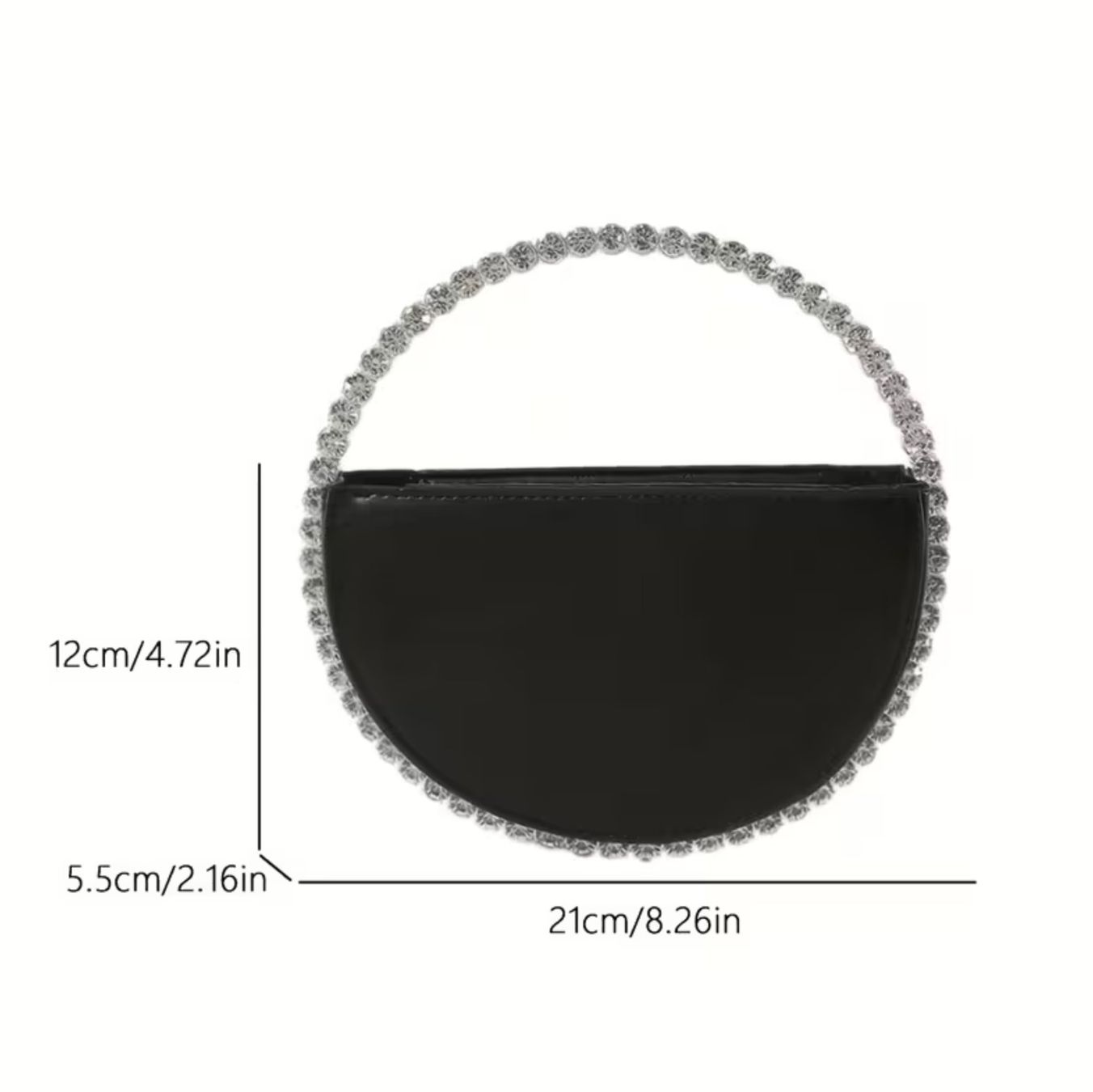 Borse da donna: Elegante Halbmond-Handtasche mit Strassgriff – Nuovo e nell'imballaggio originale da Reinach BL venduto da Deinfashion 1