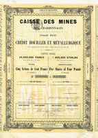 Caisse des Mines et des Charbonnages, Paris - 1856 (5er)