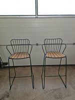 2x Chaises de bar design industriel métal bois