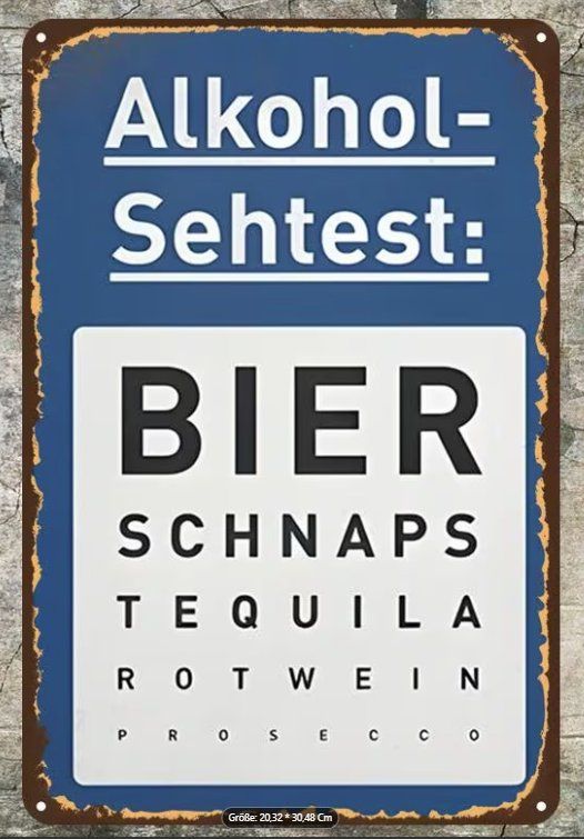 Ecriteaux: Schild "Alkohol Sehtest" – Neuf avec emballage d'origine à Gerlafingen par Tsuru