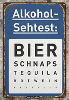Schild "Alkohol Sehtest"