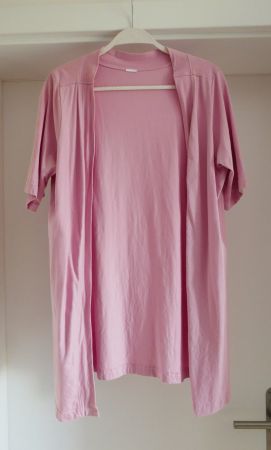 Shirtjacke rosa mit kurzen Ärmeln, Gr. L, neu