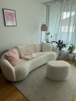Sofa Bouclé-Stoff in Weiss – 3 Sitzer