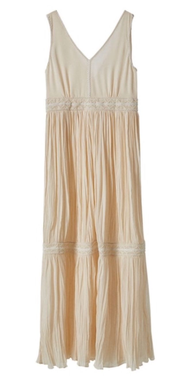 Massimo Dutti Vestiti: New MASSIMO DUTTI LANGES KLEID MIT SCHMUCKSTEINEN Beige S – Nuovo e nell'imballaggio originale da Zumikon venduto da NG1979