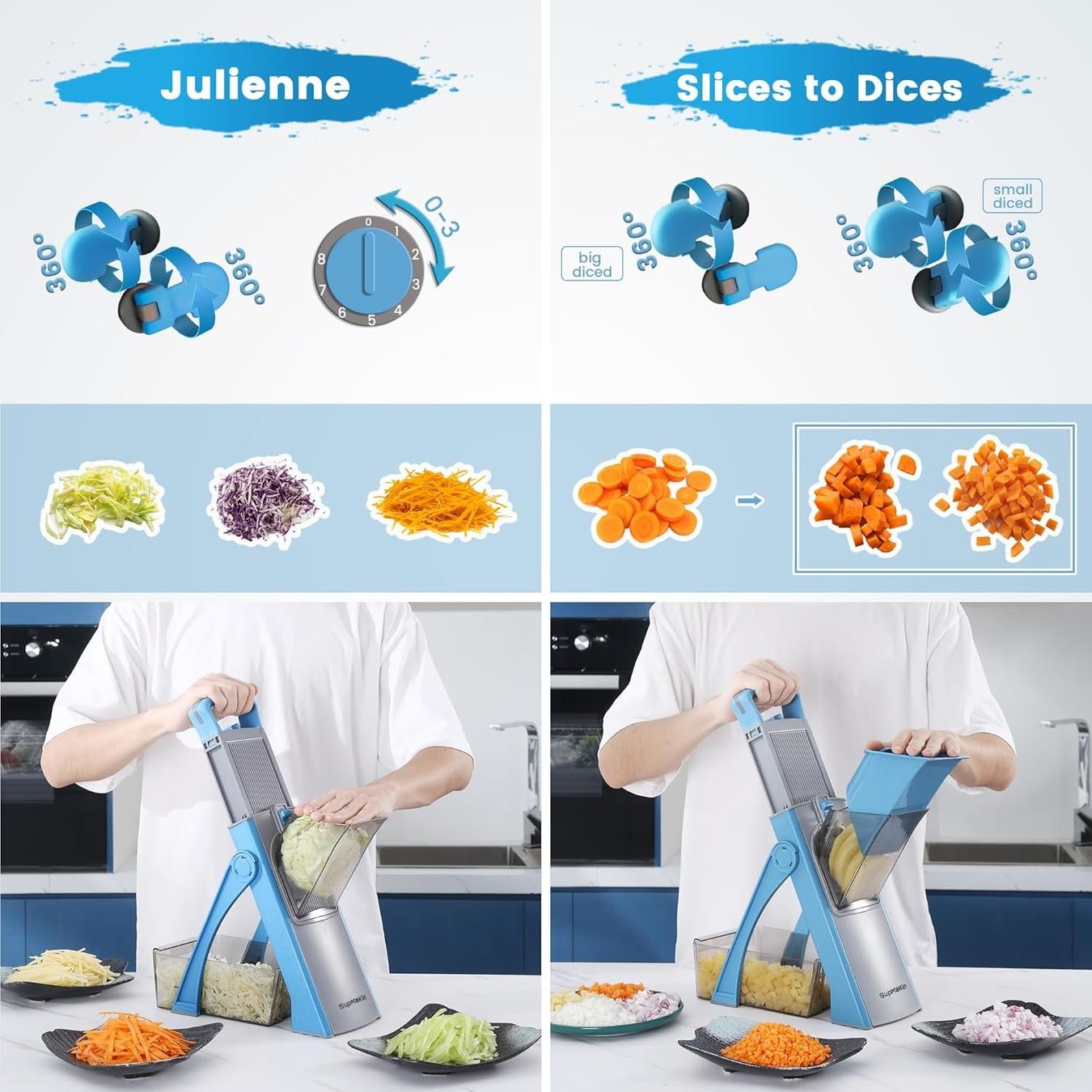 Elettrodomestici da cucina: Gemüseschneider, Verstellbar Gemüsehobel – Nuovo e nell'imballaggio originale da Muttenz venduto da Gepard23 5