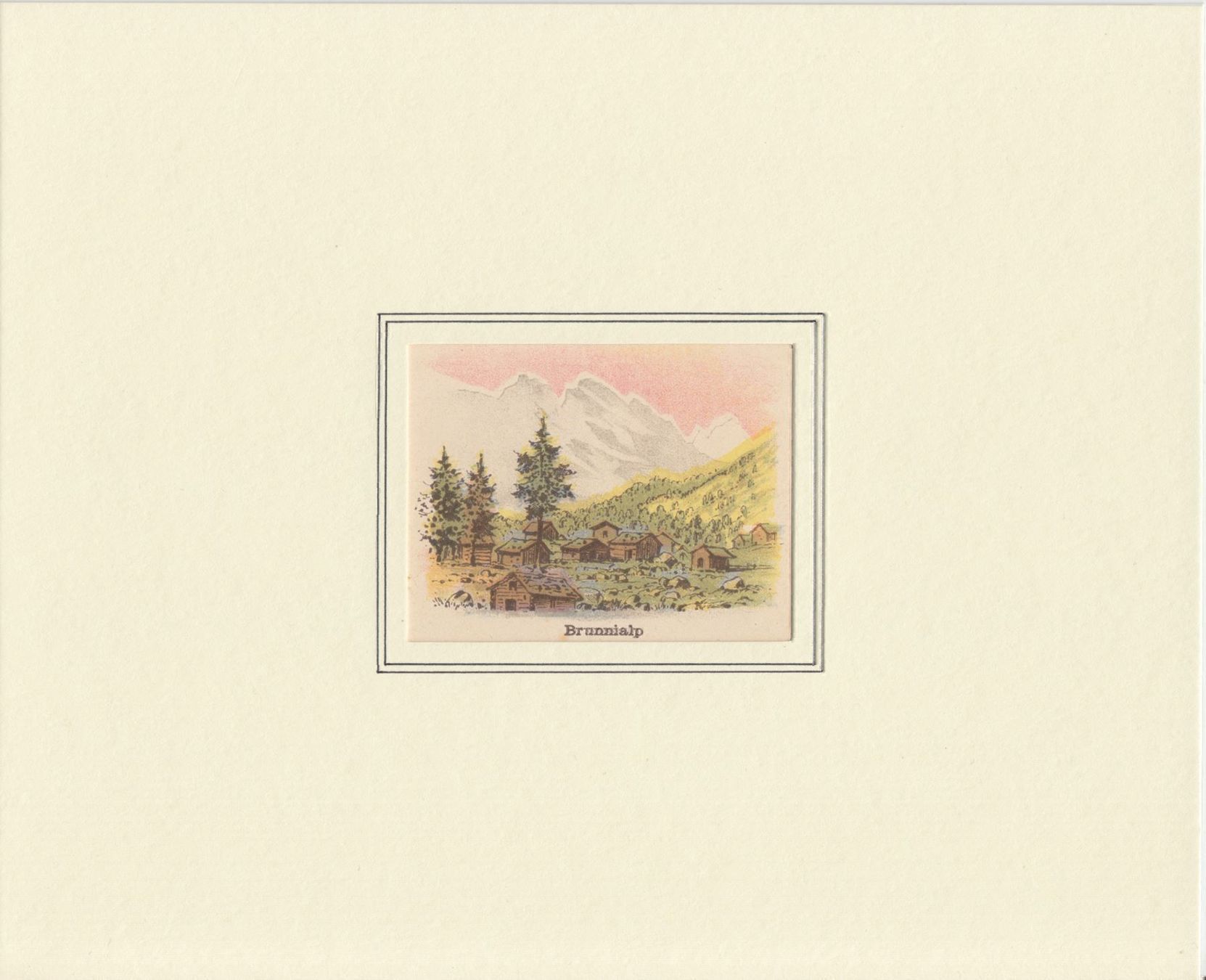 Grafica & Litografie: BRUNNIALP, LITHOGRAPHIE 1894 – Antico da Grüningen venduto da Kartensammler 1