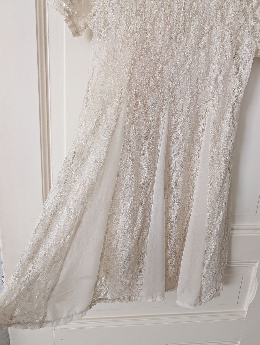 Vestiti: romantisches Boho Sommerkleid Spitze Eierschalen/ Creme Gr.M – Usato da Zürich venduto da Hibiskus3 3