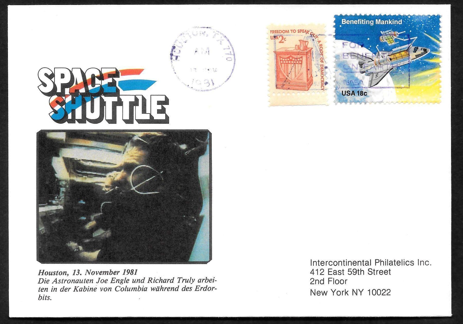 Tutti i francobolli: USA Sonderbrief Space Shuttle 2 Arbeit 13.11.1981 – Nuovo (secondo la descrizione) da Olten venduto da clotaldi