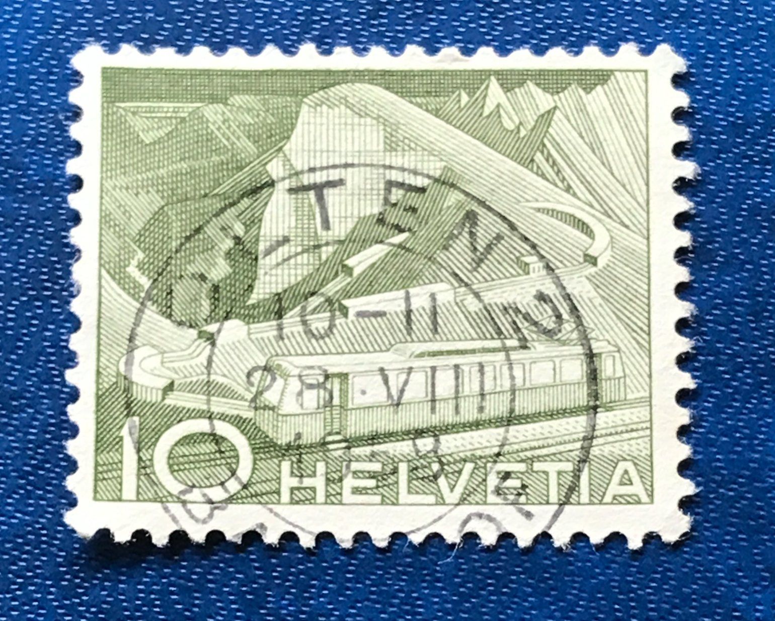 Tutti i francobolli: Nr.299 mit Stempel Bergbahn  1949   – Usato da Aarau venduto da Billa007