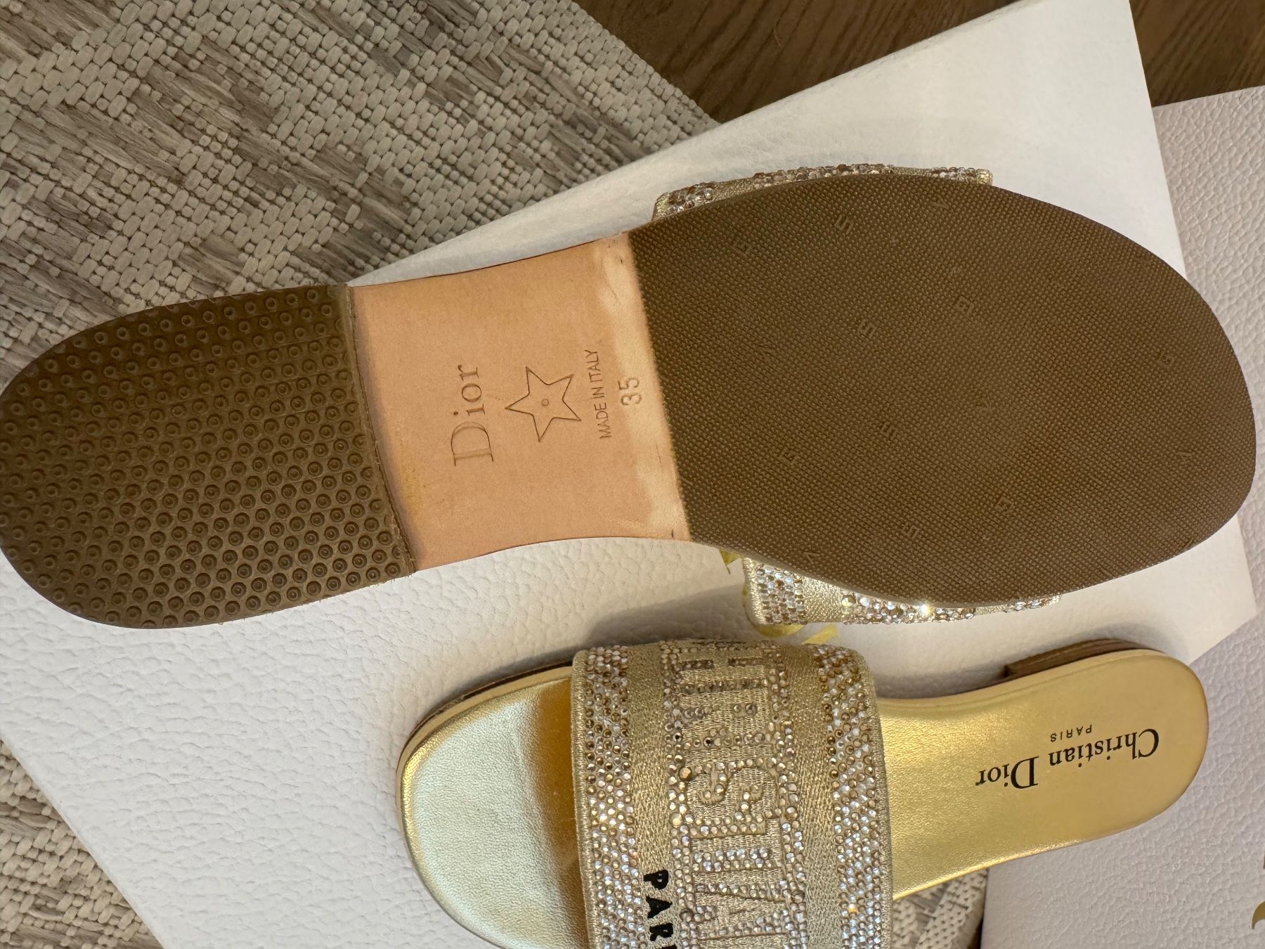 Dior Damenschuhe: Dior DWay Gold Strass Grösse 35 neu – Neu und originalverpackt aus Zürich von fiby90 3