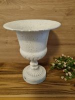 Blumentopf Vase  Metall weiss Landhausstil, neu