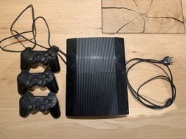 Sony PlayStation 3 Konsole mit 3 Controllern schwarz