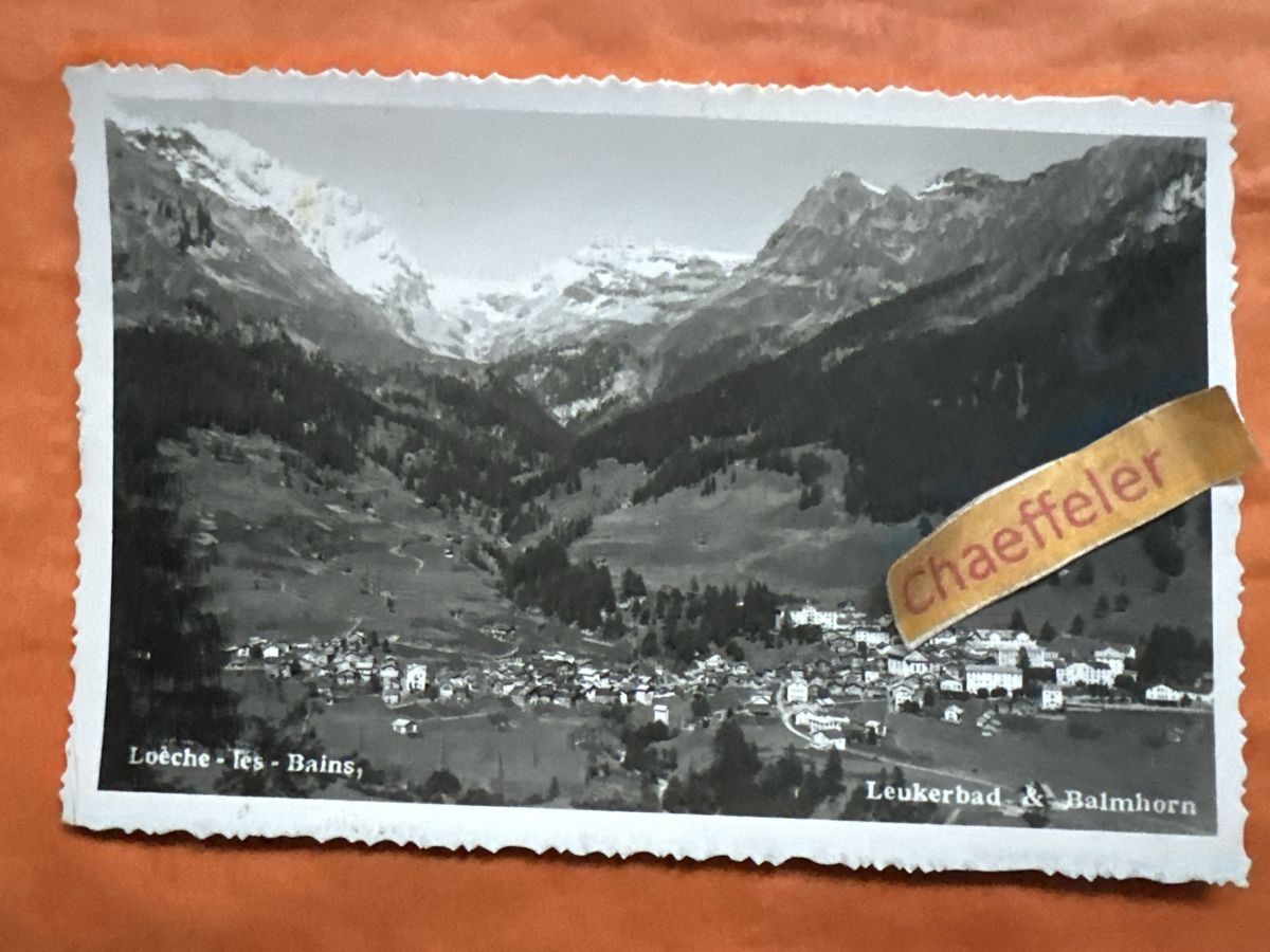 Cartoline postali: 1935 Leukerbad & Balmhorn  – Usato da Zürich venduto da Chaeffeler