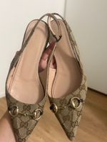 Gucci Slingpumps Monogram  braun Grösse 39