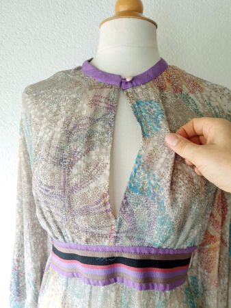 PONCHO TUNIKA BLUSE JUST B 100% SEIDE SILK SOIE TOP zu JEANS
