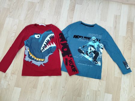 2 coole Langarmshirts Gr. 128