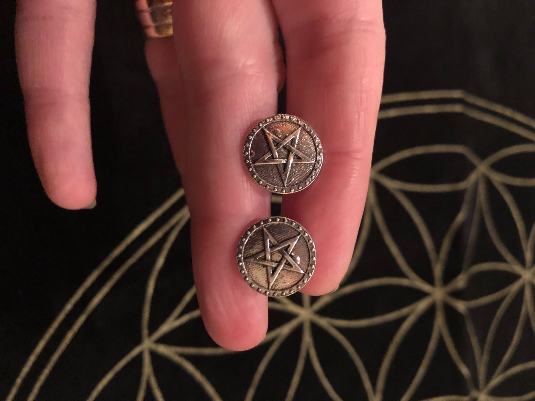 Boucles d'oreille: Ohrstecker  mit Pentagramm – Neuf (Voir description) à Gams par Mariawicca 5