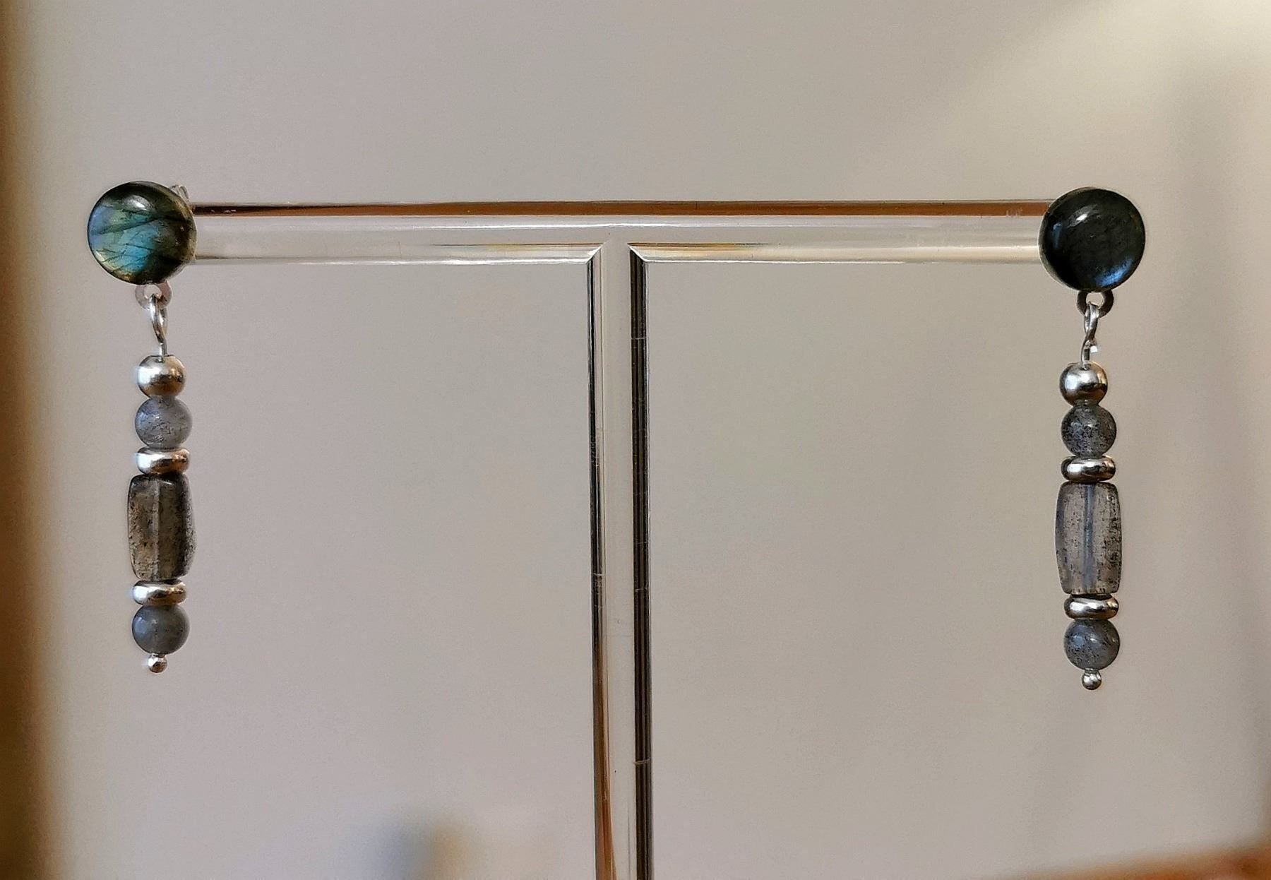 Orecchini pendenti & Orecchini a lobo: Boucles d'oreilles Argent 925 et Labradorites – Nuovo e nell'imballaggio originale da Veyrier venduto da Leilazizou 4