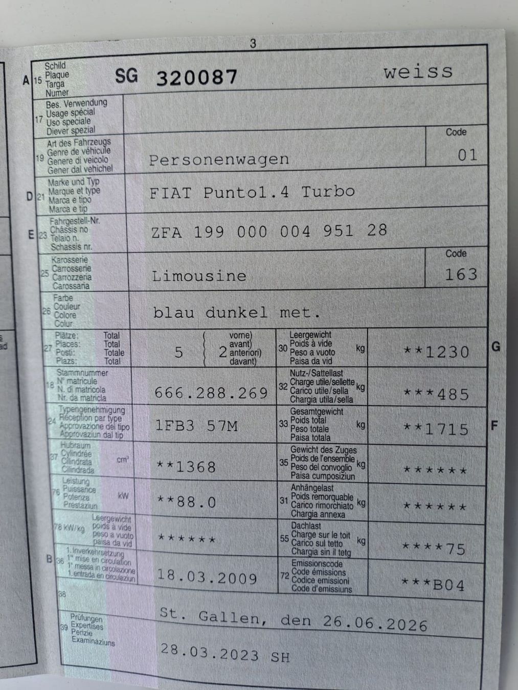 Fiat Autos: Fiat Punto1.4 Turbo – D'occasion à Zuzwil SG par Mischwa 7
