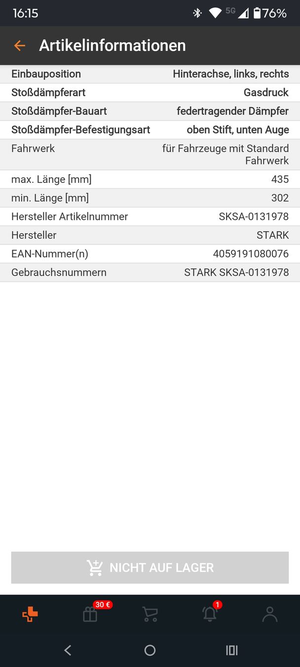 Alfa Romeo Alle Autoersatzteile: Alfa Romeo 159 2 x Stossdämpfer Hinten – Neu und originalverpackt aus Affoltern am Albis von Moensch01 4