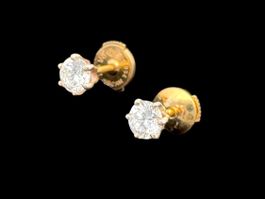 Solitär Brillanten 0.5c Ohrstecker 18k Gelbgold *S1973