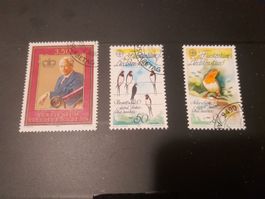 Lot de 3 Timbres Liechtenstein - Prince, Oiseaux et Nature