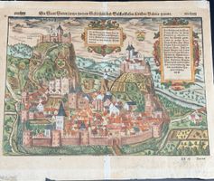 Sebastian Münster Sion XVIe – gravure originale coloriée