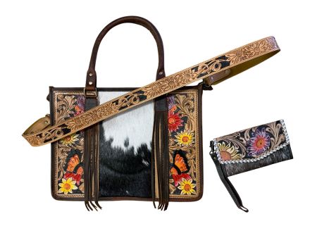 Set Borsa e Portafoglio Artigianale in Pelle di Mucca