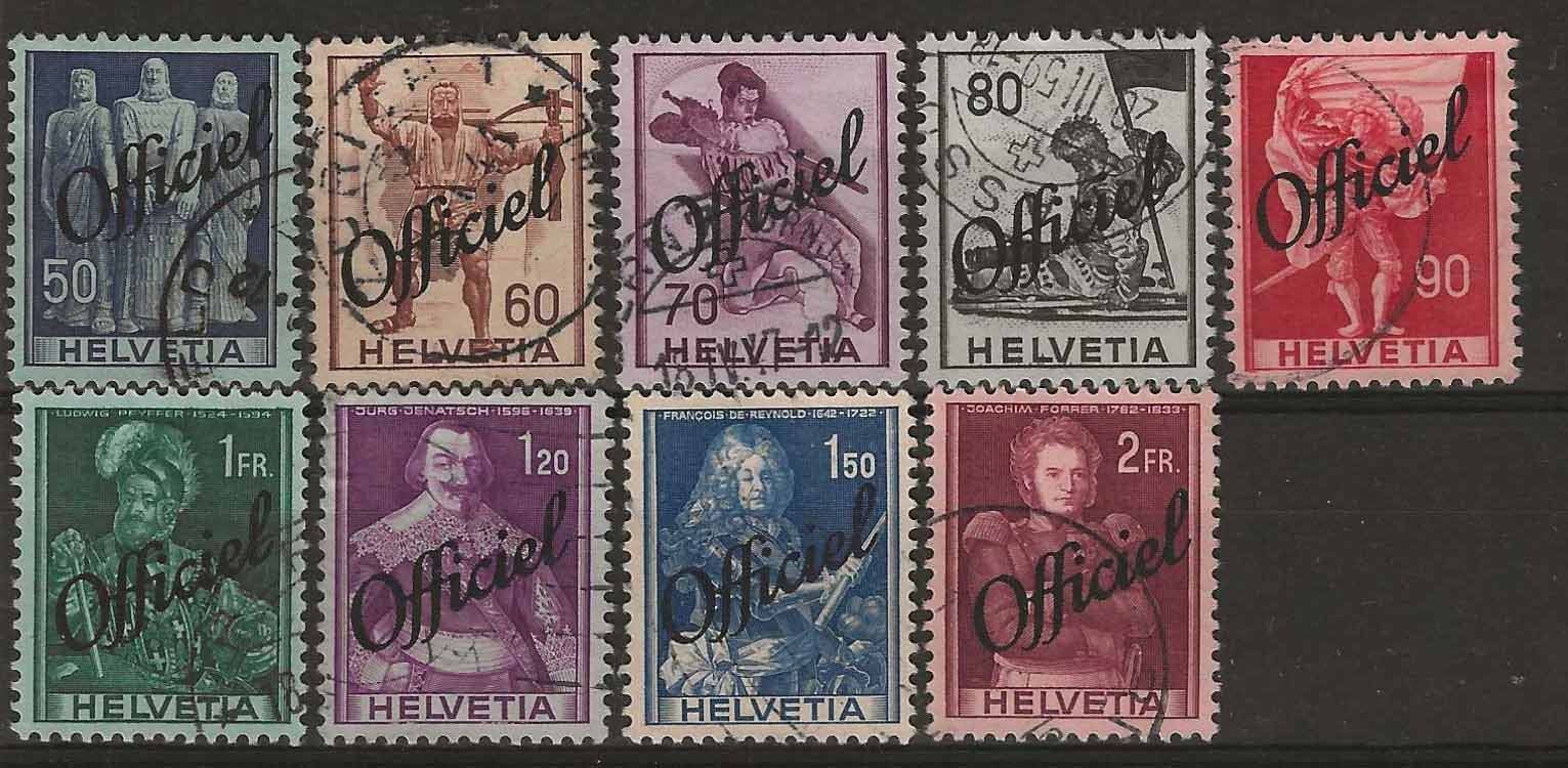 Tutti i francobolli: Off55 - Officiel no 55-63 obl. – Usato da Trélex venduto da Phil_Albert