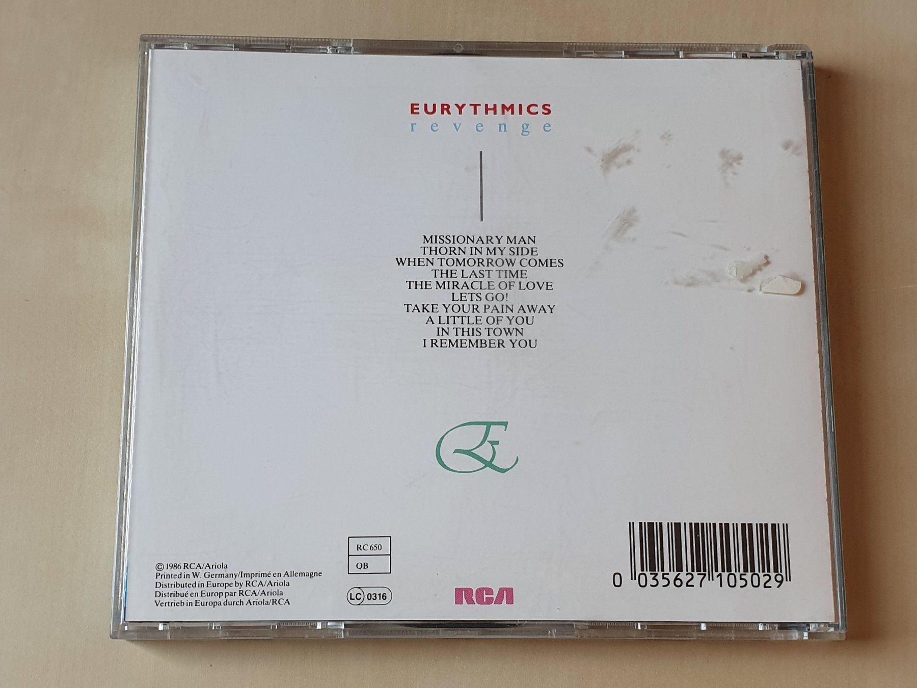 CDs: Eurythmics Revenge – Gebraucht aus Stansstad von collectorsshop 1