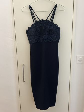 Cocktailkleid mit Spitze dunkelblau