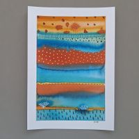 Aquarell Original Abstrakt - 14.5 x 20.5cm