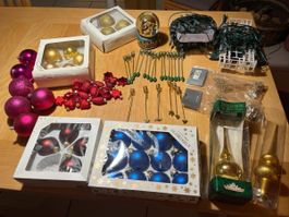 Grosses Weihnachtsdeko-Set: Christbaumkugeln und mehr!