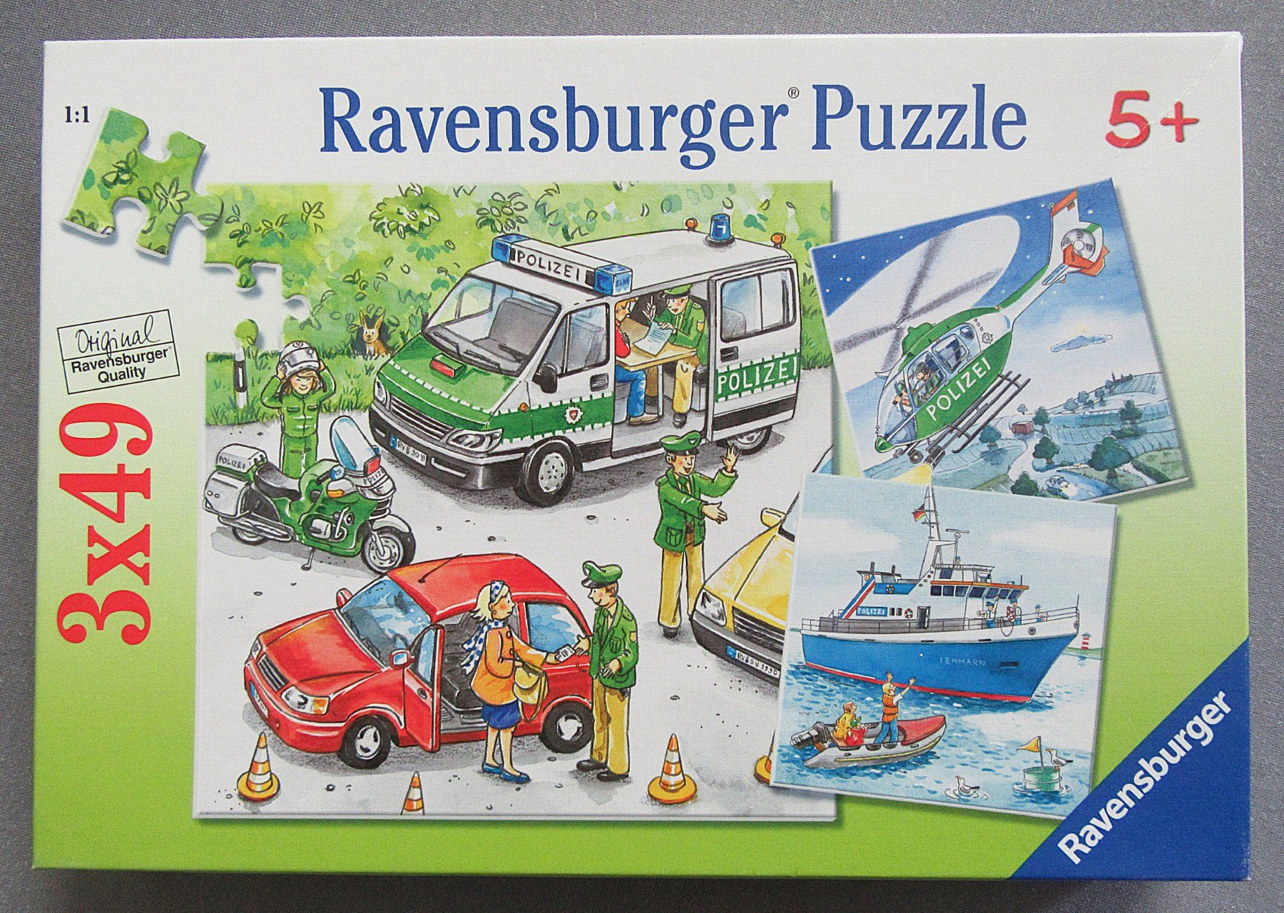 Ravensburger Puzzle: Ravensburger Puzzle - Polizeieinsatz - 3 Puzzle – Usato da Auenstein venduto da Padabimbim